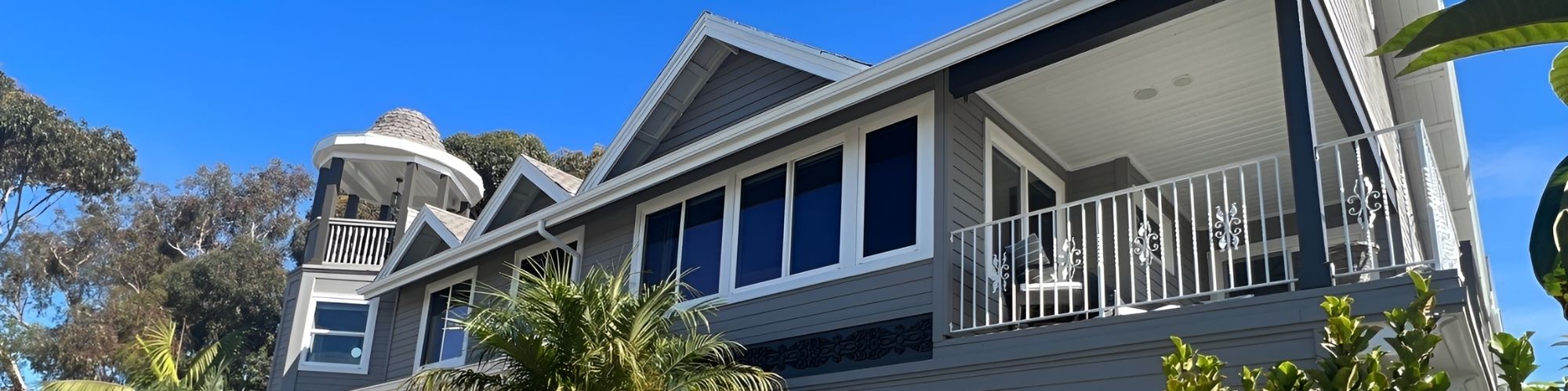 Historic San Diego home with restored architectural trim and premium exterior paint