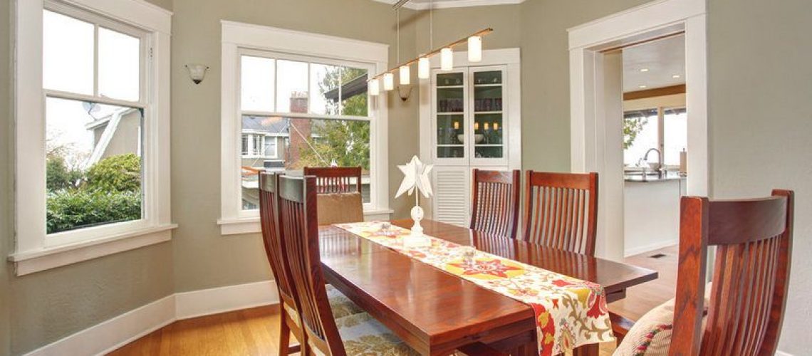 Dining room with gray walls - Reasons to Repaint the Interior of Your Home This Fall