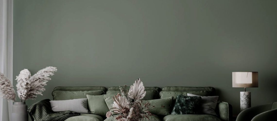 Living room with Rosemary Green wall paint